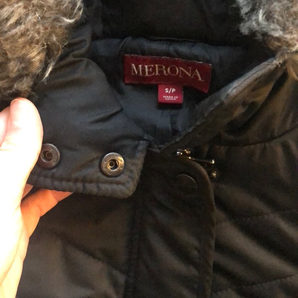 Black quilted puffer winter coat - Picture 4 of 7